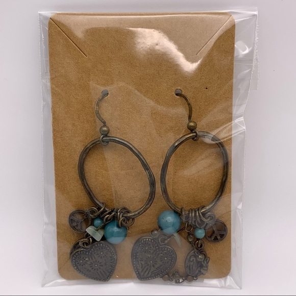 Blue Boho Dangle Earrings - Picture 1 of 5